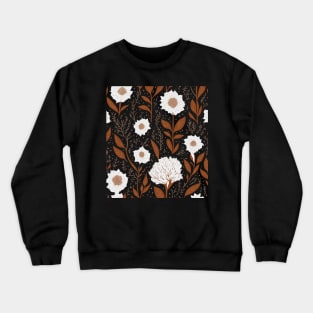 Seamless pattern with hand drawn flowers and leaves Crewneck Sweatshirt